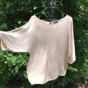 White House Black Market Wide Neck Silk Blouse